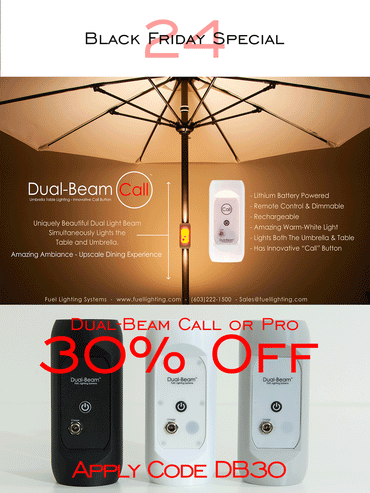 Dual Beam Umbrella & Table Light System